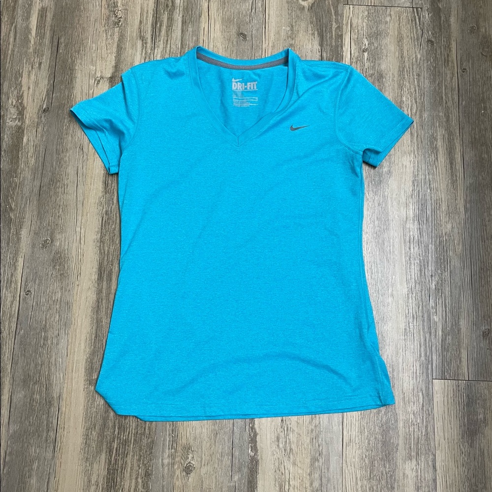 Blue dri-fit Nike shirt